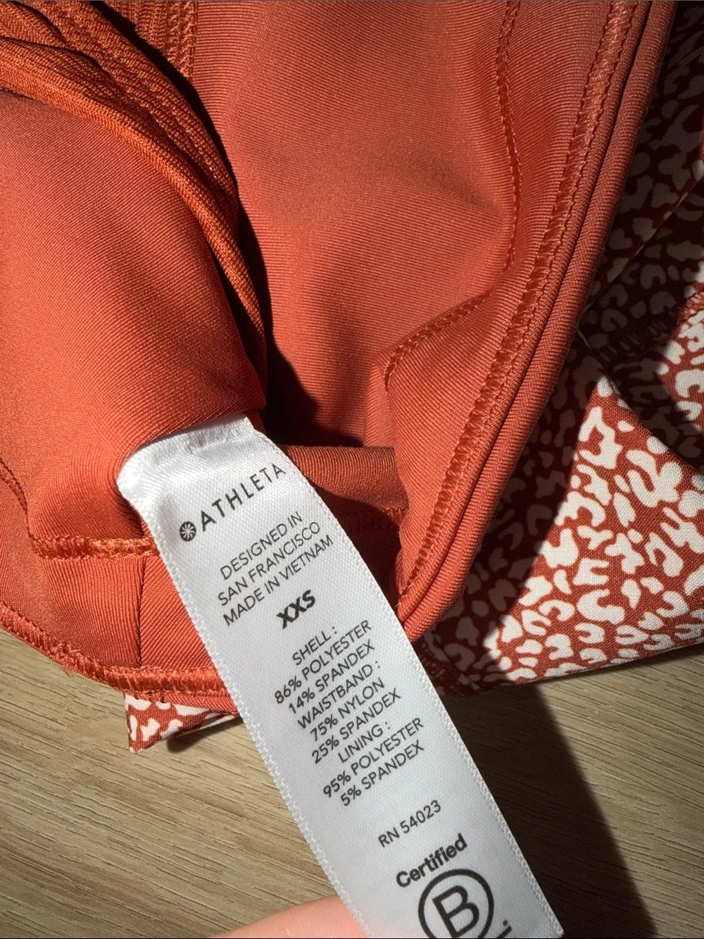 Athleta Run With It 3.5” Printed Shorts Burnt Rust Orange White Size xxs